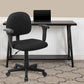 Mid-Back Black Fabric Swivel Task Office Chair with Adjustable Arms - BT-660-1-BK-GG A-Z Store Nadia