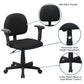 Mid-Back Black Fabric Swivel Task Office Chair with Adjustable Arms - BT-660-1-BK-GG A-Z Store Nadia