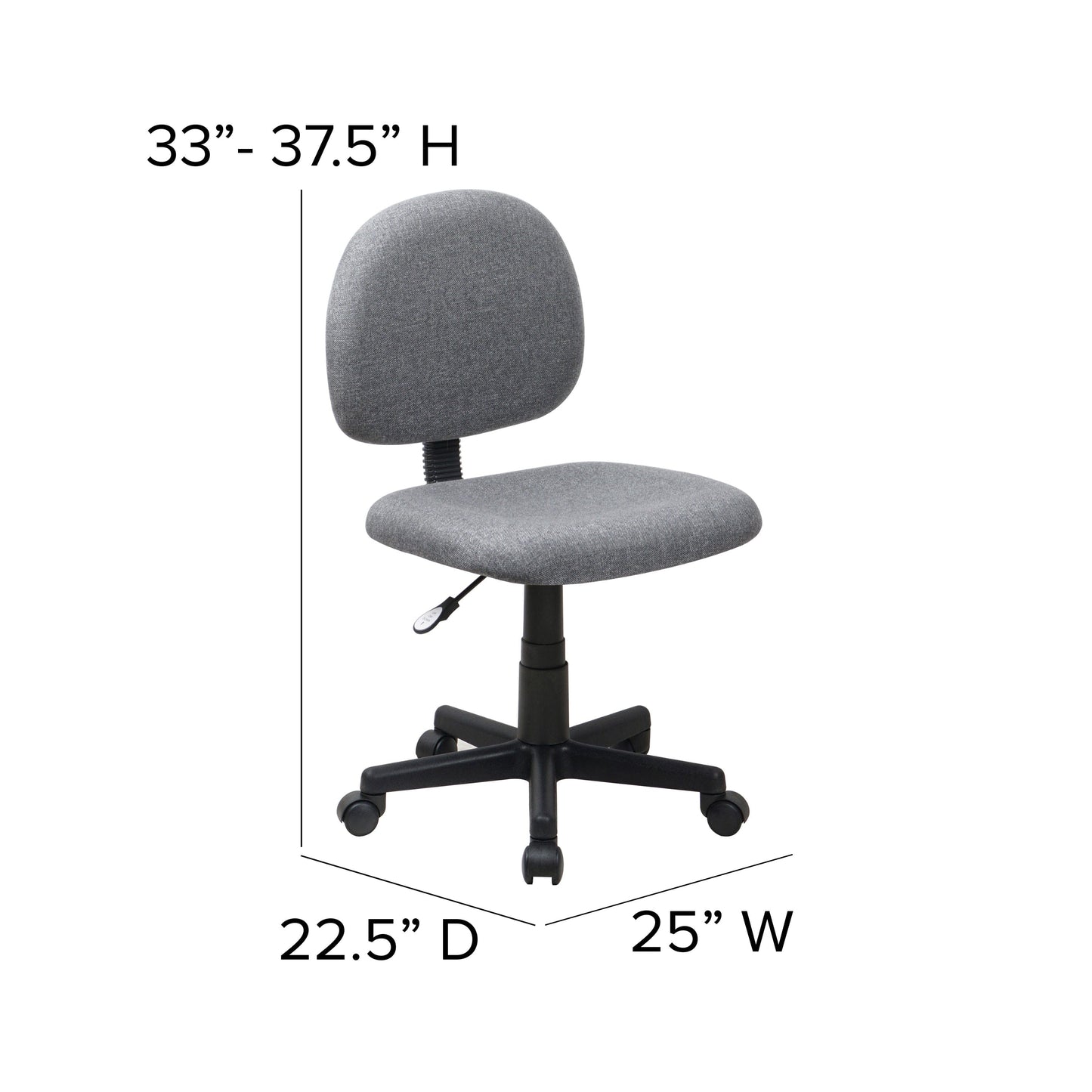 Mid-Back Black Fabric Swivel Task Office Chair - BT-660-BK-GG A-Z Store Nadia