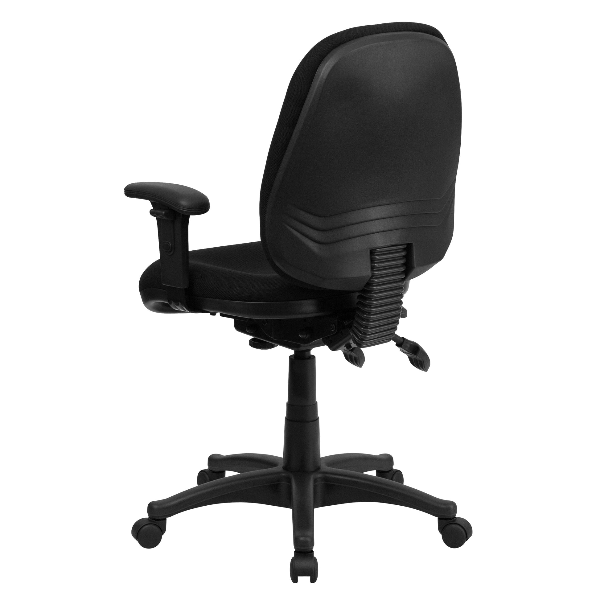 Mid-Back Black Fabric Multifunction Executive Swivel Ergonomic Office Chair with Adjustable Arms - BT-662-BK-GG A-Z Store Nadia