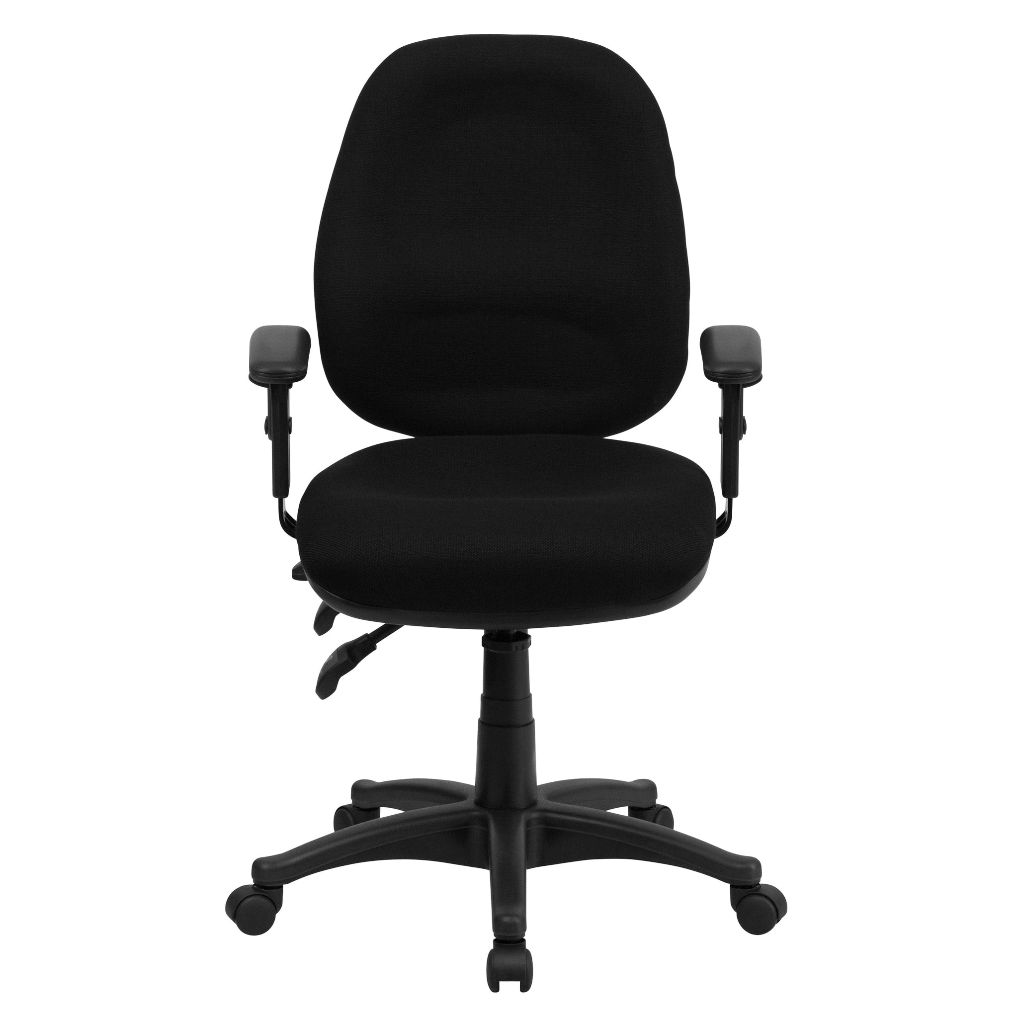 Mid-Back Black Fabric Multifunction Executive Swivel Ergonomic Office Chair with Adjustable Arms - BT-662-BK-GG