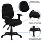 Mid-Back Black Fabric Multifunction Executive Swivel Ergonomic Office Chair with Adjustable Arms - BT-662-BK-GG A-Z Store Nadia