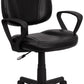 Mid-Back Black LeatherSoft Swivel Ergonomic Task Office Chair with Back Depth Adjustment and Arms - BT-688-BK-A-GG A-Z Store Nadia