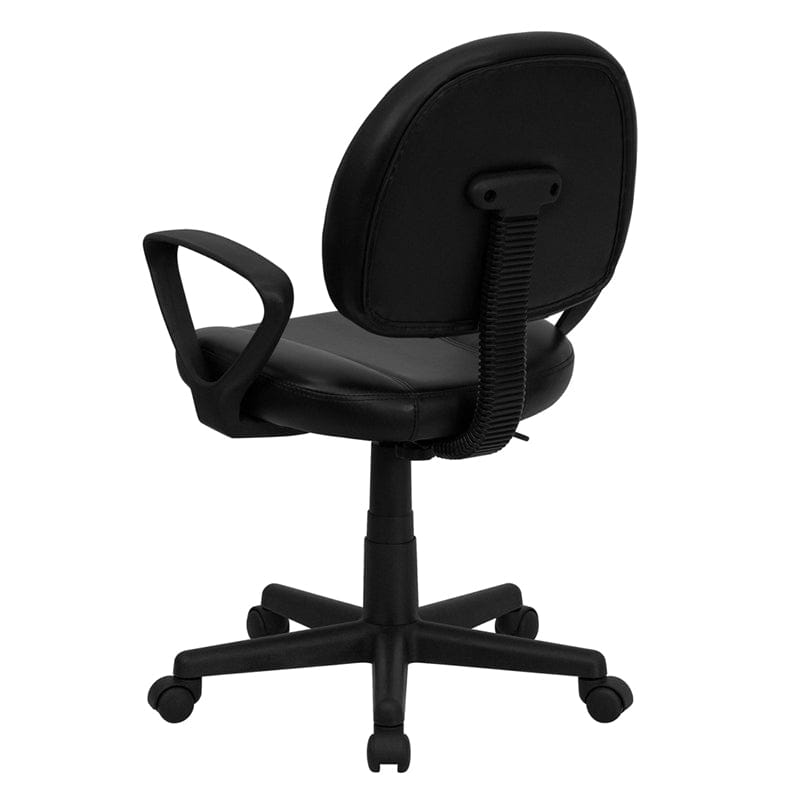Mid-Back Black LeatherSoft Swivel Ergonomic Task Office Chair with Back Depth Adjustment and Arms - BT-688-BK-A-GG A-Z Store Nadia