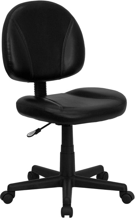 Mid-Back Black LeatherSoft Swivel Ergonomic Task Office Chair with Back Depth Adjustment - BT-688-BK-GG A-Z Store Nadia
