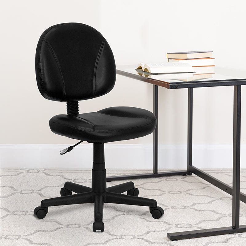 Mid-Back Black LeatherSoft Swivel Ergonomic Task Office Chair with Back Depth Adjustment - BT-688-BK-GG A-Z Store Nadia