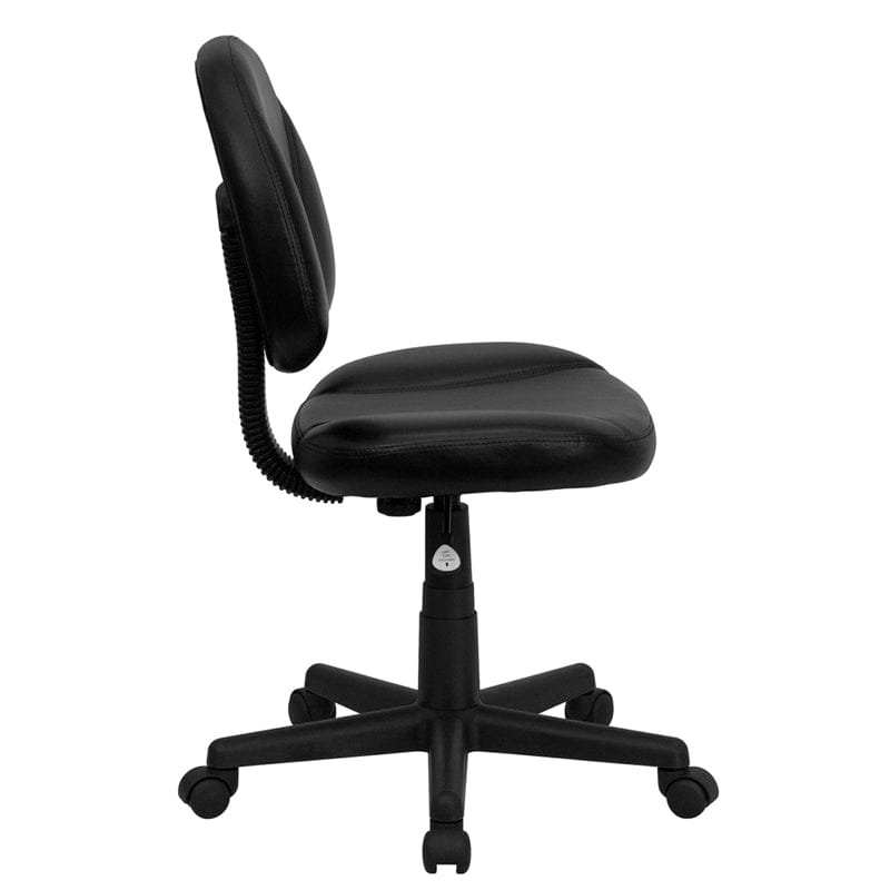 Mid-Back Black LeatherSoft Swivel Ergonomic Task Office Chair with Back Depth Adjustment - BT-688-BK-GG A-Z Store Nadia