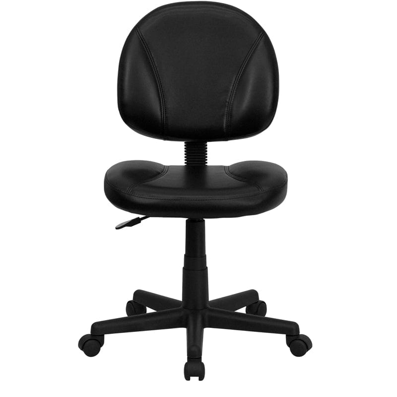 Mid-Back Black LeatherSoft Swivel Ergonomic Task Office Chair with Back Depth Adjustment - BT-688-BK-GG A-Z Store Nadia