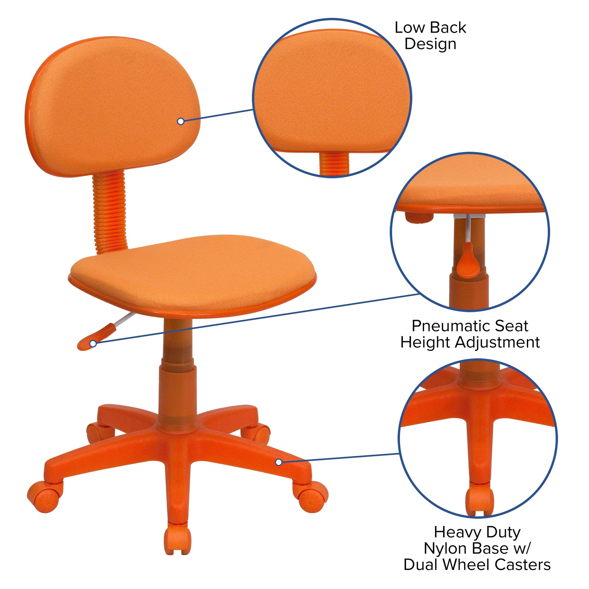 Blue Mesh Swivel Task Office Chair - BT-698-BLUE-GG A-Z Store Nadia