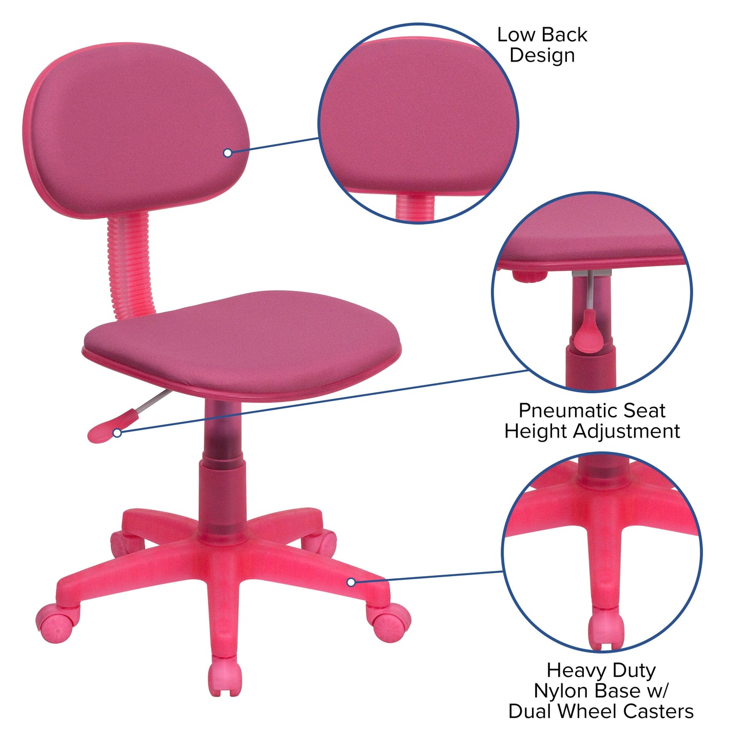 Blue Mesh Swivel Task Office Chair - BT-698-BLUE-GG A-Z Store Nadia