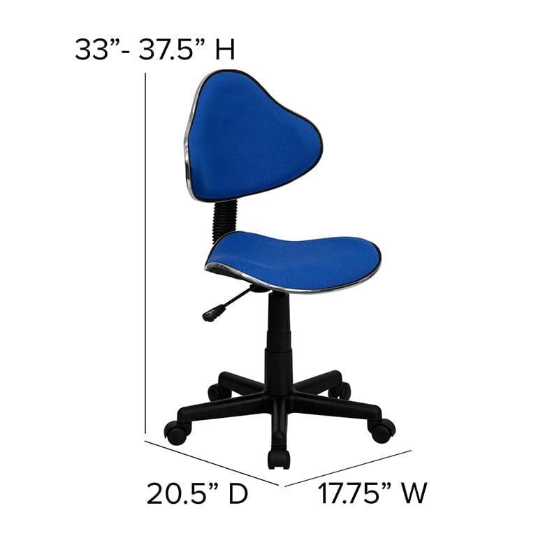 Blue Fabric Swivel Ergonomic Task Office Chair - BT-699-BLUE-GG