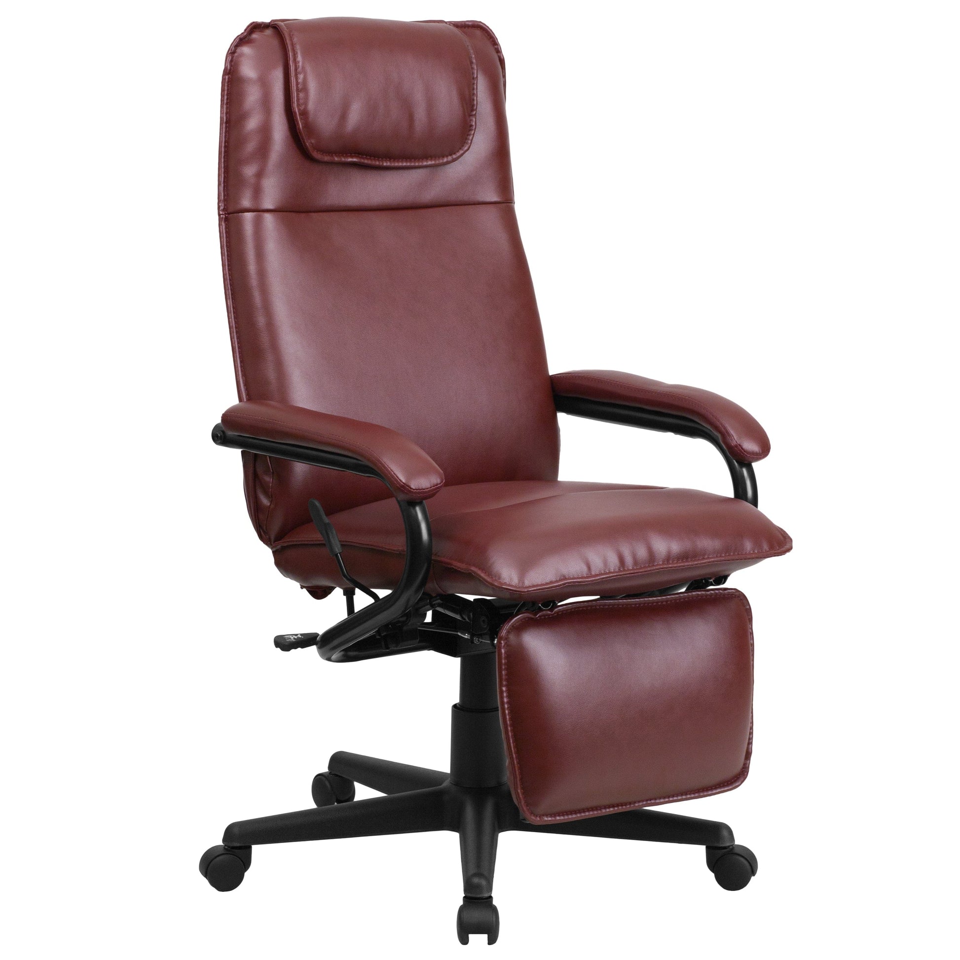 High Back Burgundy LeatherSoft Executive Reclining Ergonomic Swivel Office Chair with Arms - BT-70172-BG-GG A-Z Store Nadia