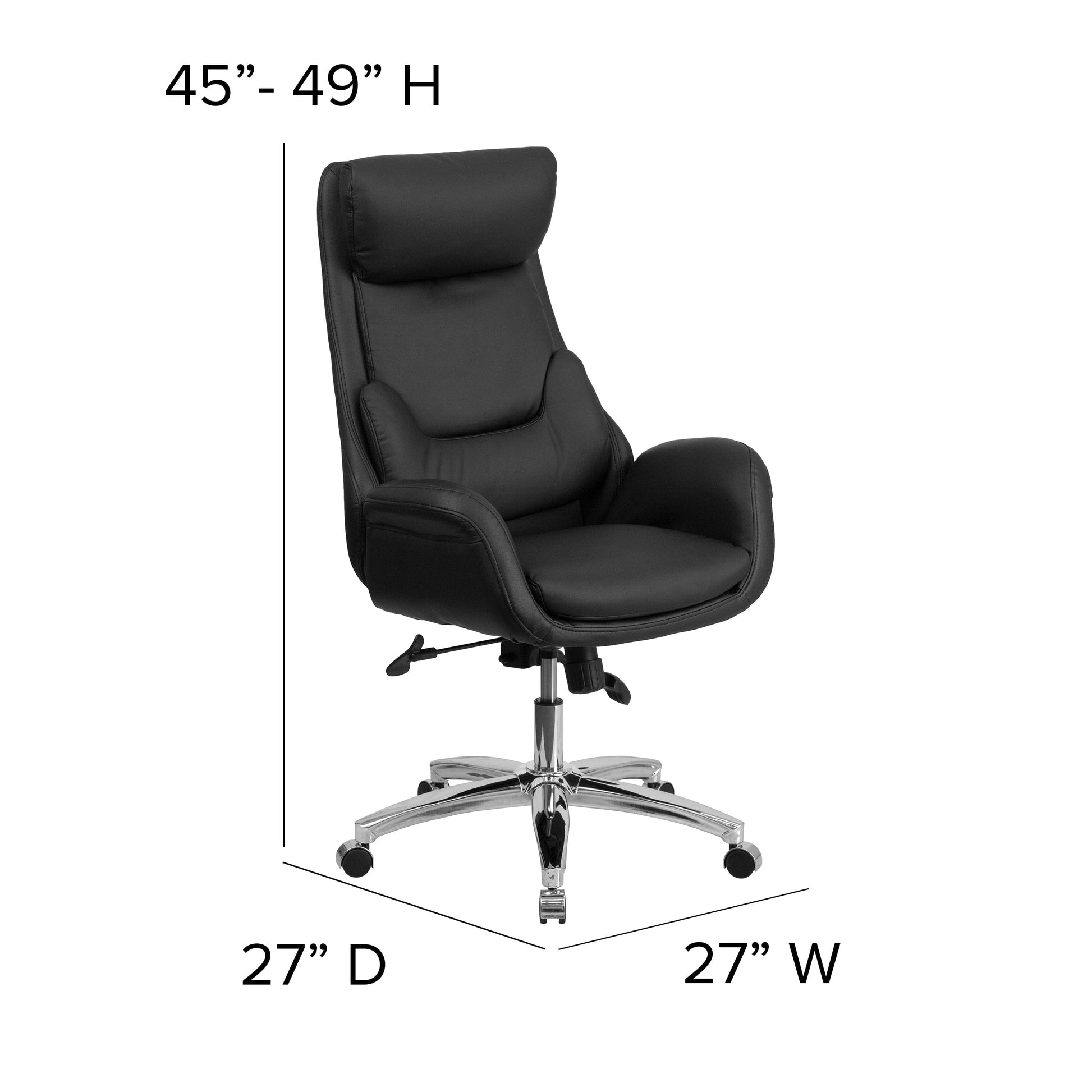 High Back Burgundy LeatherSoft Executive Reclining Ergonomic Swivel Office Chair with Arms - BT-70172-BG-GG A-Z Store Nadia