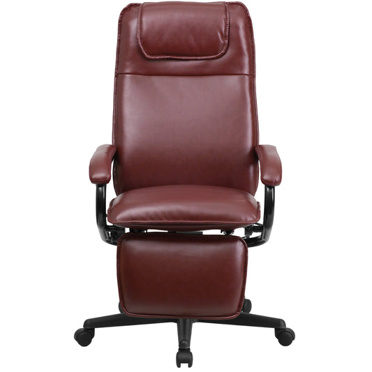 High Back Burgundy LeatherSoft Executive Reclining Ergonomic Swivel Office Chair with Arms - BT-70172-BG-GG A-Z Store Nadia