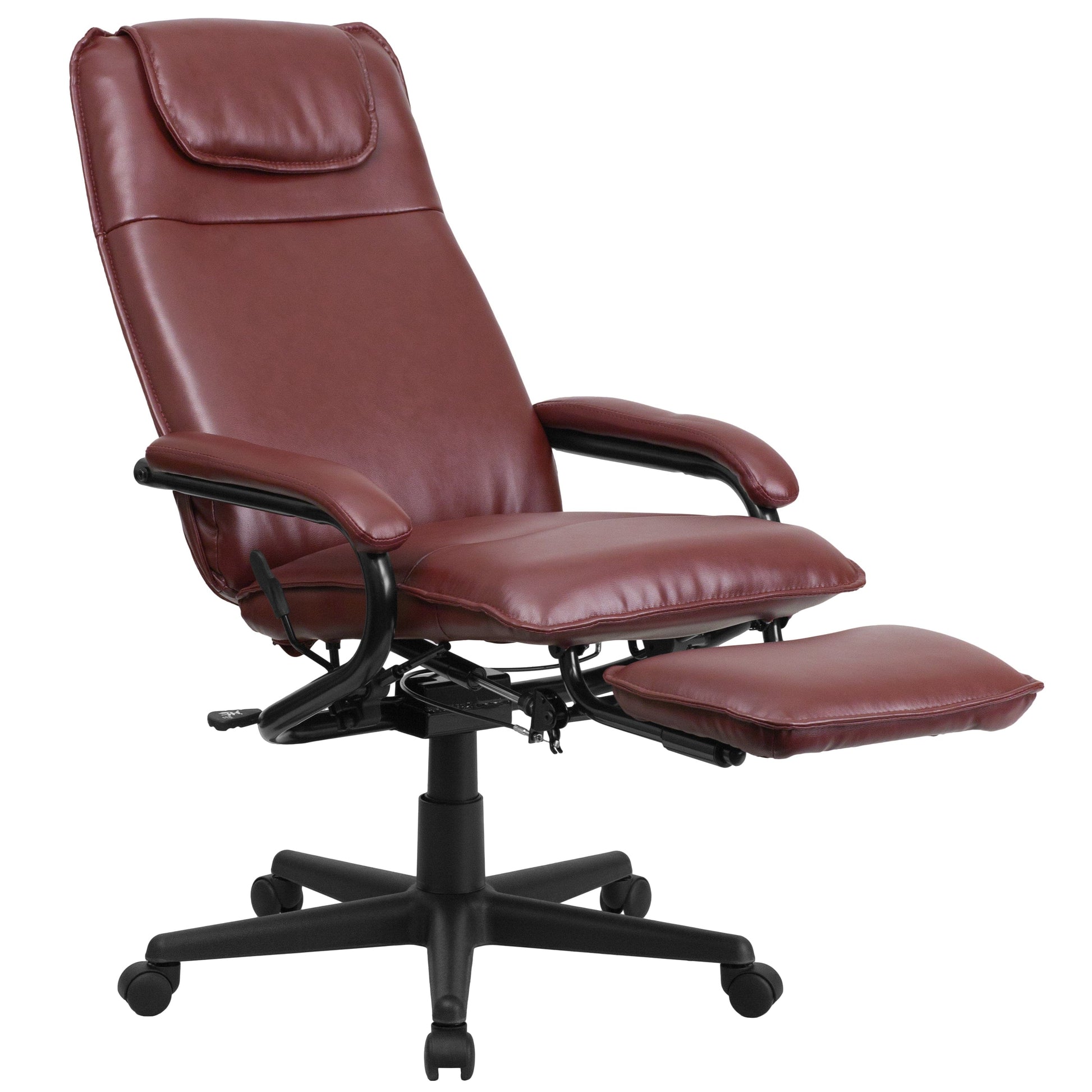 High Back Burgundy LeatherSoft Executive Reclining Ergonomic Swivel Office Chair with Arms - BT-70172-BG-GG A-Z Store Nadia