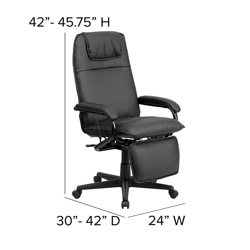 High Back Burgundy LeatherSoft Executive Reclining Ergonomic Swivel Office Chair with Arms - BT-70172-BG-GG A-Z Store Nadia