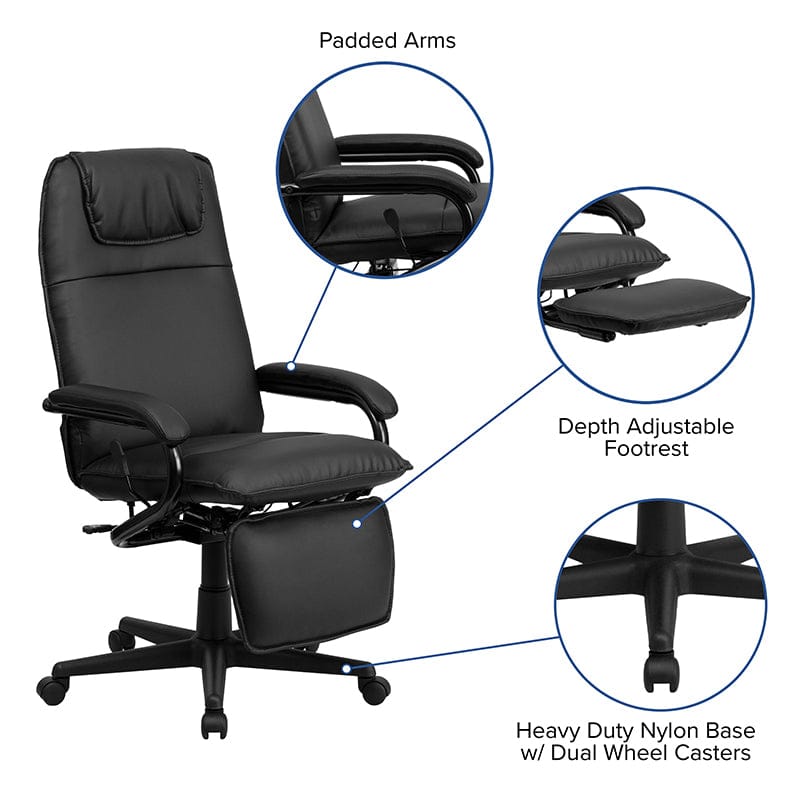 High Back Burgundy LeatherSoft Executive Reclining Ergonomic Swivel Office Chair with Arms - BT-70172-BG-GG A-Z Store Nadia