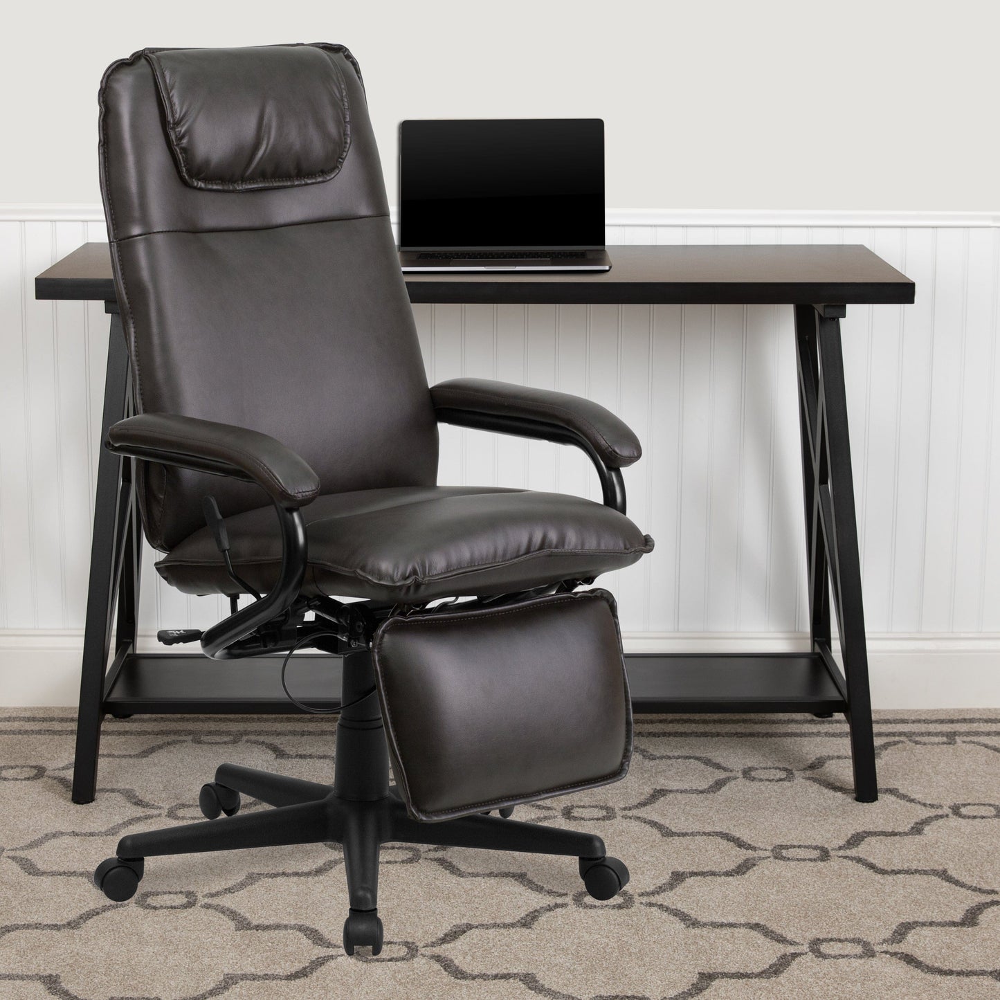 High Back Burgundy LeatherSoft Executive Reclining Ergonomic Swivel Office Chair with Arms - BT-70172-BG-GG A-Z Store Nadia