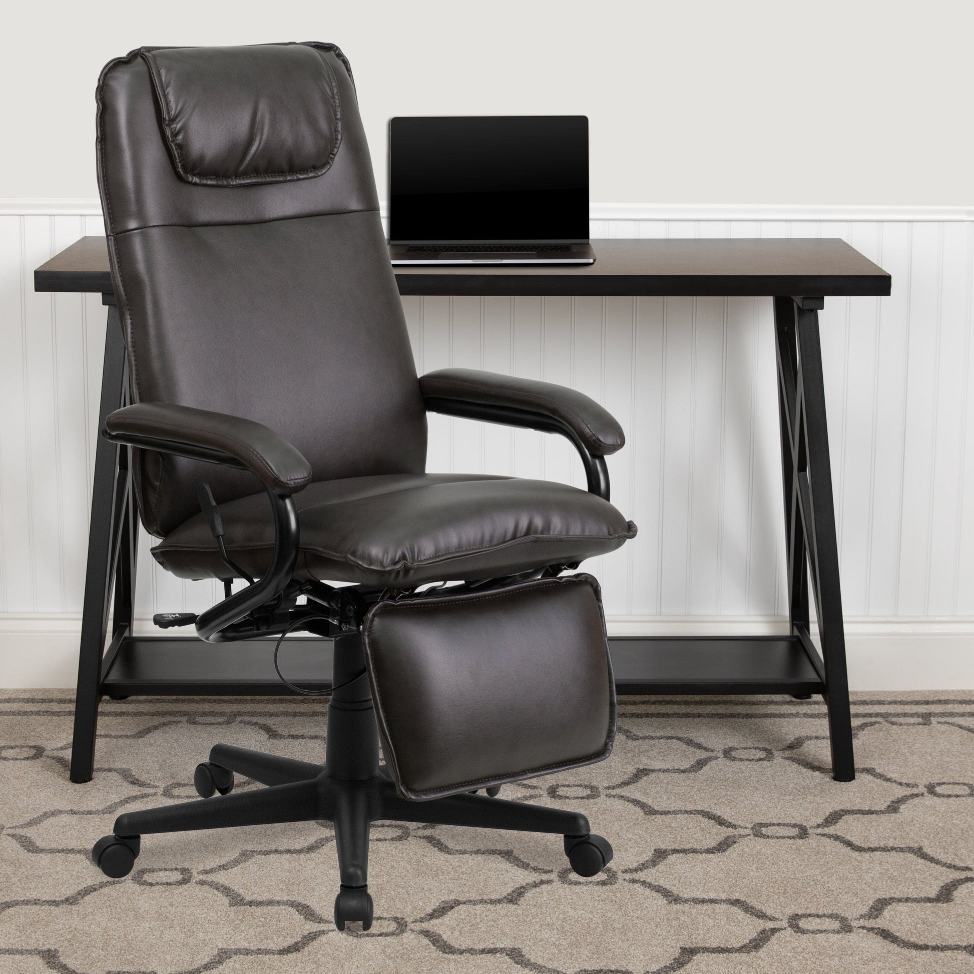 High Back Burgundy LeatherSoft Executive Reclining Ergonomic Swivel Office Chair with Arms - BT-70172-BG-GG A-Z Store Nadia