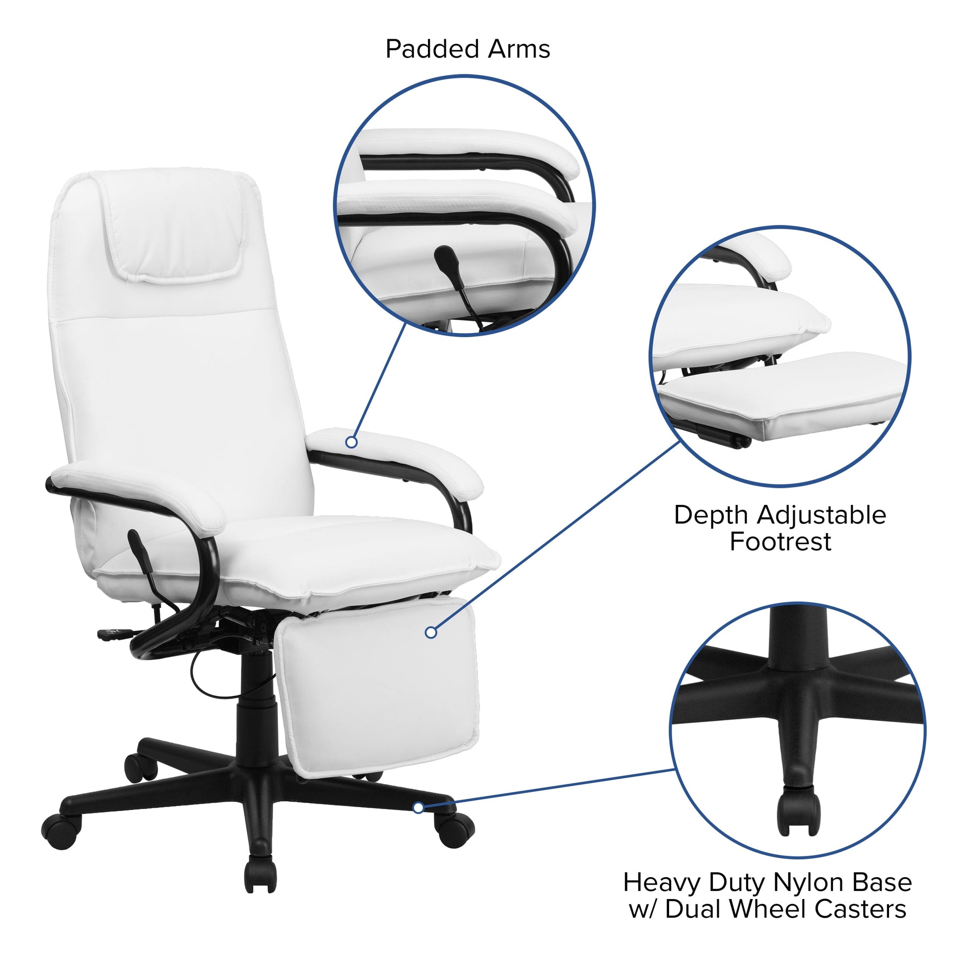 High Back Burgundy LeatherSoft Executive Reclining Ergonomic Swivel Office Chair with Arms - BT-70172-BG-GG A-Z Store Nadia