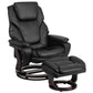 Contemporary Multi-Position Recliner and Ottoman with Swivel Mahogany Wood Base in Black LeatherSoft - BT-70222-BK-FLAIR-GG A-Z Store Nadia