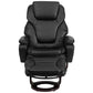 Contemporary Multi-Position Recliner and Ottoman with Swivel Mahogany Wood Base in Black LeatherSoft - BT-70222-BK-FLAIR-GG A-Z Store Nadia
