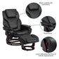 Contemporary Multi-Position Recliner and Ottoman with Swivel Mahogany Wood Base in Black LeatherSoft - BT-70222-BK-FLAIR-GG A-Z Store Nadia