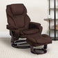 Contemporary Multi-Position Recliner and Ottoman with Swivel Mahogany Wood Base in Black LeatherSoft - BT-70222-BK-FLAIR-GG A-Z Store Nadia