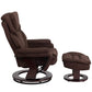 Contemporary Multi-Position Recliner and Ottoman with Swivel Mahogany Wood Base in Black LeatherSoft - BT-70222-BK-FLAIR-GG A-Z Store Nadia