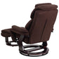 Contemporary Multi-Position Recliner and Ottoman with Swivel Mahogany Wood Base in Black LeatherSoft - BT-70222-BK-FLAIR-GG A-Z Store Nadia