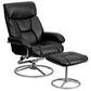 Contemporary Multi-Position Recliner and Ottoman with Metal Base in Black LeatherSoft - BT-70230-BK-CIR-GG A-Z Store Nadia