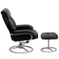 Contemporary Multi-Position Recliner and Ottoman with Metal Base in Black LeatherSoft - BT-70230-BK-CIR-GG A-Z Store Nadia