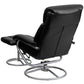 Contemporary Multi-Position Recliner and Ottoman with Metal Base in Black LeatherSoft - BT-70230-BK-CIR-GG A-Z Store Nadia