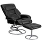 Contemporary Multi-Position Recliner and Ottoman with Metal Base in Black LeatherSoft - BT-70230-BK-CIR-GG A-Z Store Nadia