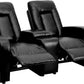 Eclipse Series 2-Seat Reclining Black Leather Soft Theater Seating Unit with Cup Holders - BT-70259-2-BK-GG Mega AZ Store