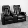 Eclipse Series 2-Seat Reclining Black Leather Soft Theater Seating Unit with Cup Holders - BT-70259-2-BK-GG