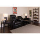 Eclipse Series 2-Seat Reclining Black Leather Soft Theater Seating Unit with Cup Holders - BT-70259-2-BK-GG Mega AZ Store