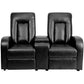 Eclipse Series 2-Seat Push Button Motorized Reclining Black Leather Soft Theater Seating Unit with Cup Holders - BT-70259-2-P-BK-GG MEGA AZ Store
