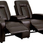 Eclipse Series 2-Seat Push Button Motorized Reclining Black Leather Soft Theater Seating Unit with Cup Holders - BT-70259-2-P-BK-GG MEGA AZ Store