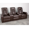 Eclipse Series 3-Seat Reclining Black LeatherSoft Theater Seating Unit with Cup Holders - BT-70259-3-BK-GG