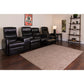 Anetos Series 4-Seat Reclining Black LeatherSoft Theater Seating Unit with Cup Holders - BT-70273-4-BK-GG A-Z Store Nadia