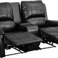Allure Series 2-Seat Reclining Pillow Back Black LeatherSoft Theater Seating Unit with Cup Holders - BT-70295-2-BK-GG MEGA AZ Store