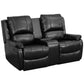 Allure Series 2-Seat Reclining Pillow Back Black LeatherSoft Theater Seating Unit with Cup Holders - BT-70295-2-BK-GG MEGA AZ Store