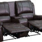 Allure Series 2-Seat Reclining Pillow Back Black LeatherSoft Theater Seating Unit with Cup Holders - BT-70295-2-BK-GG MEGA AZ Store