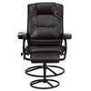 Massaging Multi-Position Recliner and Ottoman with Metal Bases in Brown LeatherSoft - BT-703-MASS-BN-GG