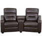 Futura Series 2-Seat Reclining Black LeatherSoft Theater Seating Unit with Cup Holders - BT-70380-2-BK-GG A-Z Store Nadia