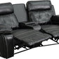 Reel Comfort Series 2-Seat Reclining Black LeatherSoft Theater Seating Unit with Curved Cup Holders - BT-70530-2-BK-CV-GG A-Z Store Nadia