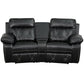 Reel Comfort Series 2-Seat Reclining Black LeatherSoft Theater Seating Unit with Curved Cup Holders - BT-70530-2-BK-CV-GG A-Z Store Nadia