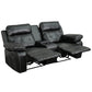 Reel Comfort Series 2-Seat Reclining Black LeatherSoft Theater Seating Unit with Straight Cup Holders - BT-70530-2-BK-GG Mega A-Z Store Nadia
