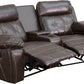 Reel Comfort Series 2-Seat Reclining Black LeatherSoft Theater Seating Unit with Curved Cup Holders - BT-70530-2-BK-CV-GG A-Z Store Nadia